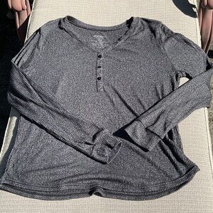 Jockey Gray Thermal Long Sleeve Top, Size L